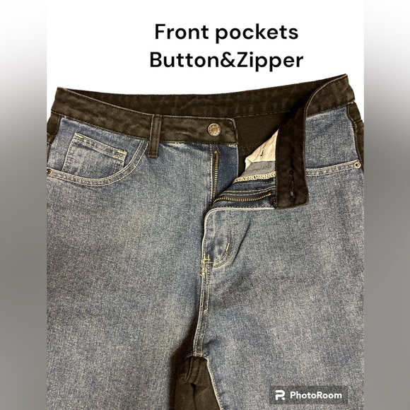 SHEIN Jeans High Waisted Color Block Straight Leg - Picture 6 of 9